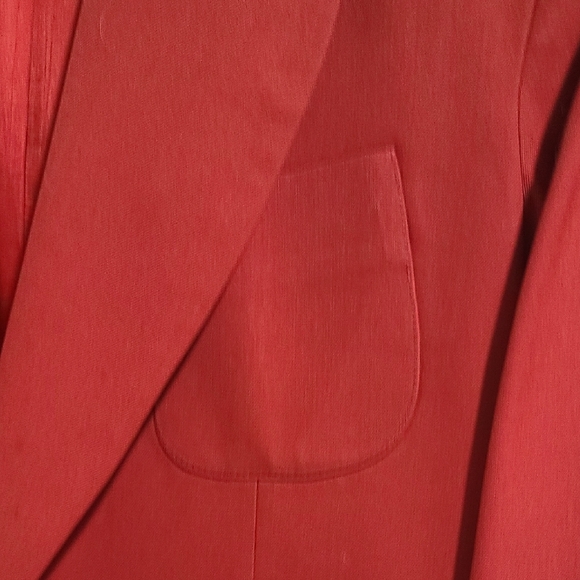 Angelica For Mary Kay Bold Red Jacket Blazer 12 Tall PTP 20 - Picture 4 of 11